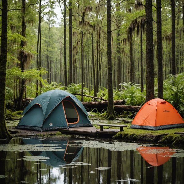 Quels sont les équipements nécessaires pour un camping en région de marécage?